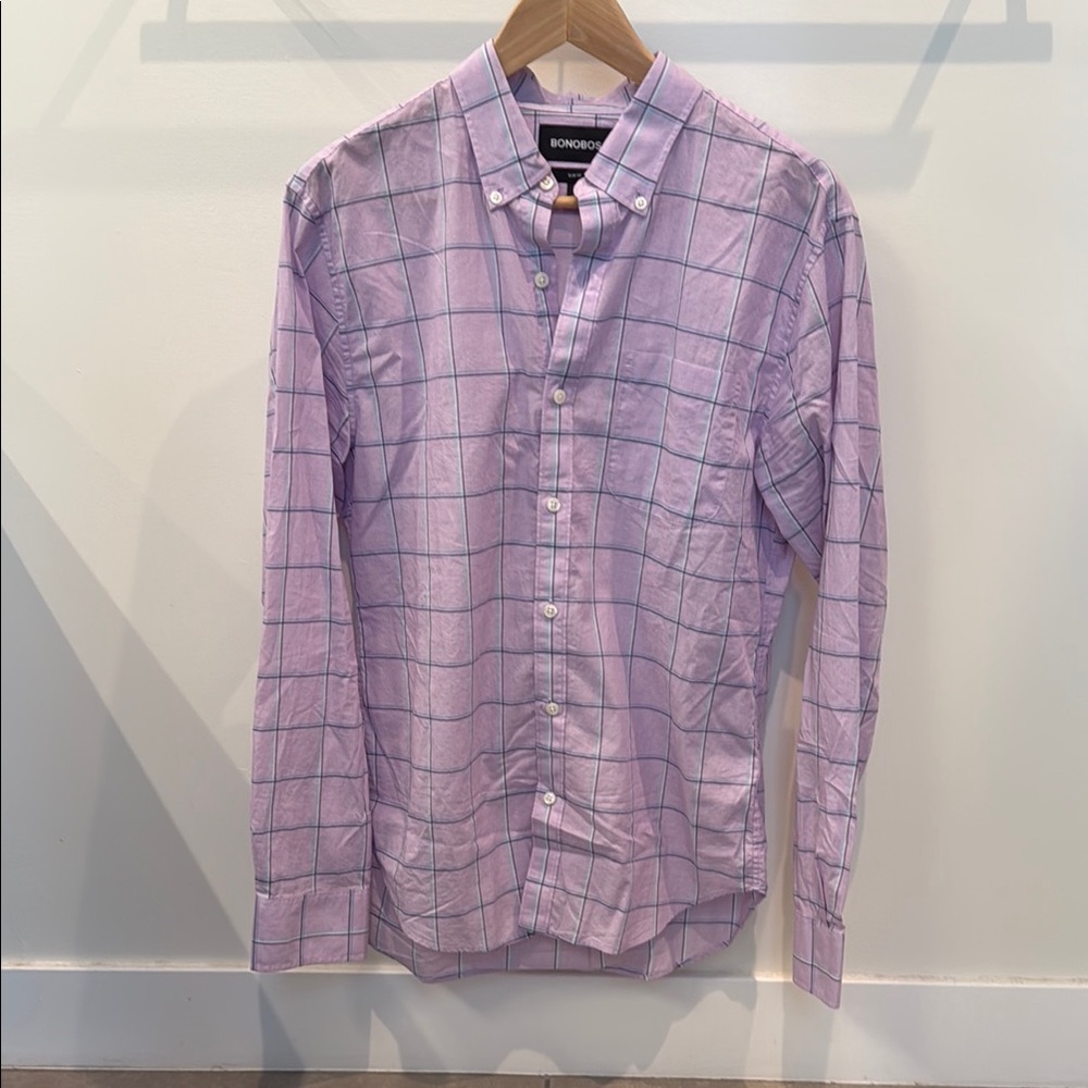 Bonobos Purple Casual Button Down Shirt Lightweight Cotton